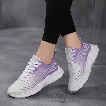 Женские кроссовки Легкие кроссовки Женская спортивная обувь Дышащая трикотажная повседневная обувь Женские осенние и зимние легкие спортивные кроссовки EU:40 серый/чёрный