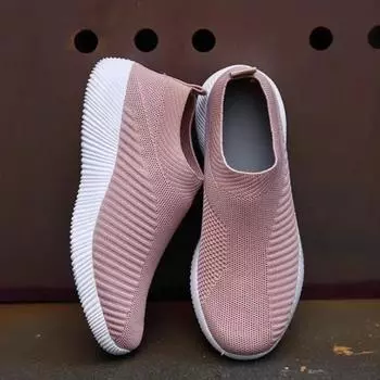 Women s Sneakers Slip-on Mesh Women Loafers Lightweight Casual Running Shoes Comfortable Womens Flat Shoes Non-slip Zapatillas 36