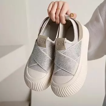 Women s Sneakers Slip on Platform Shoes Breathable Womens Vulcanized Shoes Breathable Casual Shoes Mesh New Zapatillas De Mujer 35