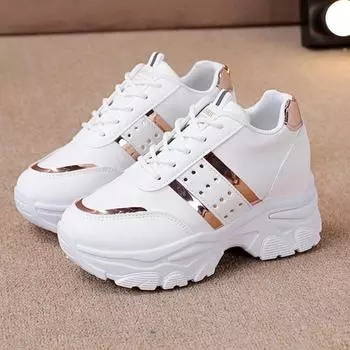 Women s Sneakers Summer Wedge Casual Shoes PU Leather Lace Up 2024 Womes Vulcanized New Outdoor Sneakers Anti-slip Zapatillas 35