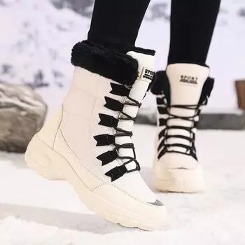 Women s Snow Boots, Round Toe, Fabric Upper, Corduroy Lining, PU & Rubber Sole, Durable Winter Footwear 36