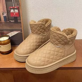 Women s Snow Boots Winter Warm Plush Boots Women s Winter Casual Shoes Women s Ankle Boots Platform Shoes 36 чёрный