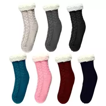 Women S Socks, Thermal Thickened Velvet Adult Floor Socks, Indoor Carpet Tube Socks Cover average size бордовый