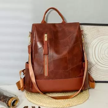 Женский мягкий кожаный рюкзак большой емкости с защитой от кражи для путешествий и поездок на работу белый