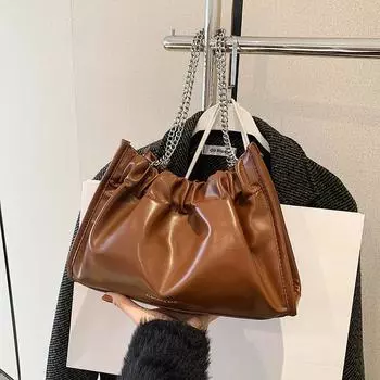 Женские мягкие сумки на молнии с внутренним отделением в форме булочки, сплошная форма