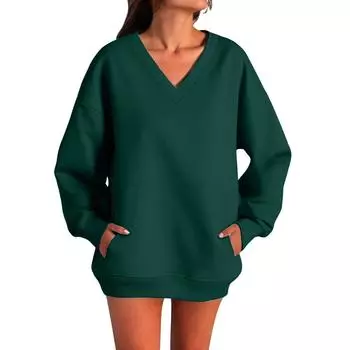 Women s Solid-color Fashionable Long-sleeved Top L