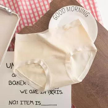 Women s Spring and Autumn 32A Antibacterial Mid-waist Traceless Extended Crotch Panties L