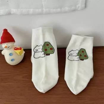 Women s Spring and Autumn Cartoon Anime Sweat Absorbing and Breathable Casual Mid Calf Socks 1 pair