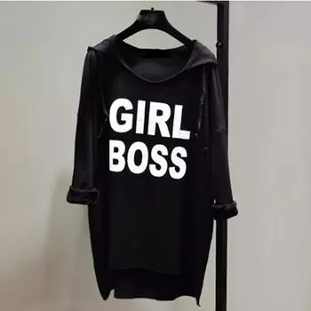 Женская весенне-осенняя корейская версия футболки с длинными рукавами, свободного покроя, нижняя часть рубашки 2XL