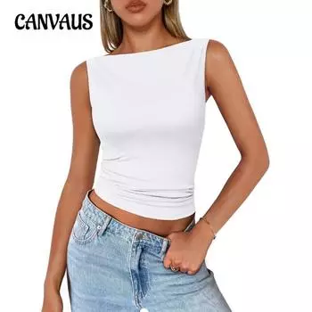 Женская весна и лето новый жилет без рукавов пикантная девушка тонкий внутренний модный сексуальный топ S серый