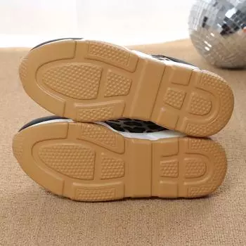 Women s Spring Fashion Casual Leopard Ankle Shoes for Woman Platform Ladies s Jogging Sneakers Low Top Lace Up Tenis Trainers 36 чёрный