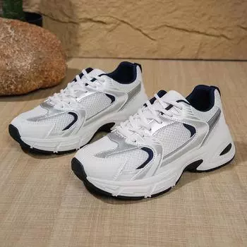 Women s spring New Fashionable versatile Comfortable Thick soled Shoes Lightweight Mesh Breathable Versatile Casual Sports Shoes 36