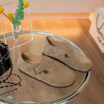 Women s spring new retro ugly cute beanie shoes, pregnant women soft-soled lazy boken shoes 35 хаки