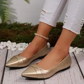 Women s Spring New Shallow Mouth Fashionable Versatile Flats Casual Comfortable Soft Bottom shoes Elegant Simple Work Shoes 36