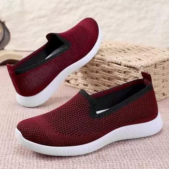 Women s Spring New Versatile Soft soled Shoes One Step Single Shoes Women s Mesh Shoes, Breathable platform shoes 36