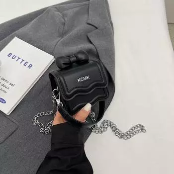 Women s Spring/Summer Bows Mini All-Match Crossbody Bag Black small size