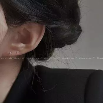 Women s Sterling Silver Simple Anti-Allergy S925 Sleep Stud Earrings 2mm pair-s999 sterling silver