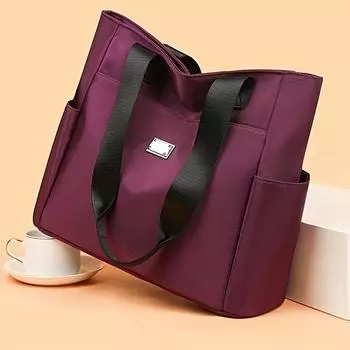 Women s Stylish Nylon Tote Bag - Durable Multi-Pocket Zipper Closure Perfect
