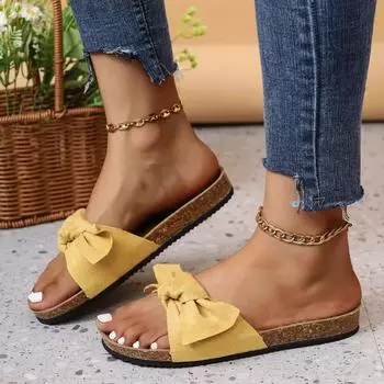 Women s Summer Casual Slippers 2024 New Anti-Slip Flat Beach Sandals Large Size Fashion Leopard Print Slippers Zapatillas Mujer 36 чёрный