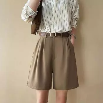 Женская летняя одежда, высококачественные костюмы, брюки, блейзеры с высокой талией, шорты, уличные шорты для женщин L хаки