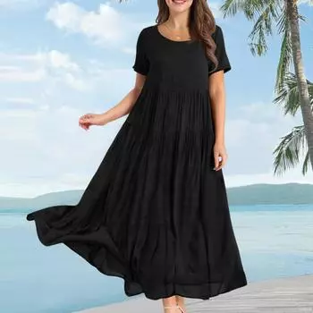 Women s Summer Dress Casual Loose Long Beach Vacation Dresses L