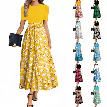 Women s Summer Dress Loose Beach Vacation Casual Deep V Neck Vest Dress Elegant Shirt Dress L