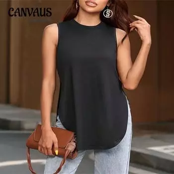 Women s Summer Fashion Simple Commuter Casual Long Top 1XL чёрный