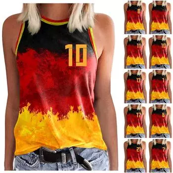 Женская летняя немецкая печатная жилетка-рубашка, женская свободная повседневная жилетка Non-Stop XXXL