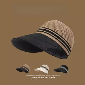 Women s Summer New Big Edge Bucket Hat Korean Version Bow Fashion Hollow Breathable Sunshade Sunscreen Hat M56—58cm