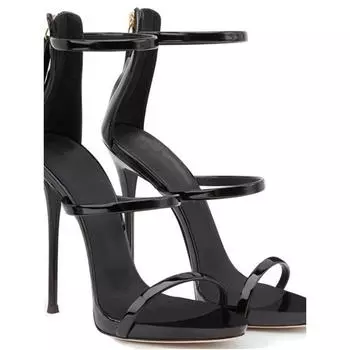 Женские летние новые сексуальные босоножки на шпильке, модные, высококачественные, банкетные, с ремешком на молнии, комбинированные туфли на высоком каблуке 40