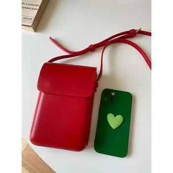 Women s Summer Retro Crossbody Casual Three-Dimensional Mobile Phone Bag Red