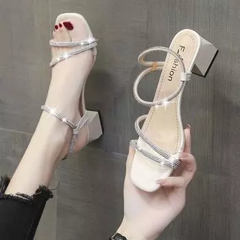 Women s Summer Sandals 2024 Ladies Luxury Elegant Barefoot Casual Shoes For Women Comfortable Outdoor Wedge Heel Female Sandals 34 бежевый