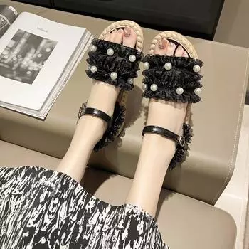 Women s Summer Sandals Luxury Barefoot Shoes For Women Trends 2024 Comfortable Flat Outdoor Fashion Trekking Sandals Footwear 35 бежевый