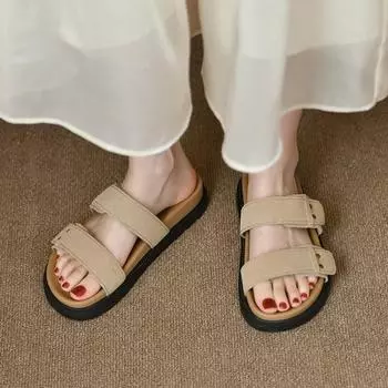 Women s Summer Slippers Flat Bottom Peep Toe Women Shoes Fashion Ladies Casual Platform Indoor Outdoor Beach Slides Flip Flops 35