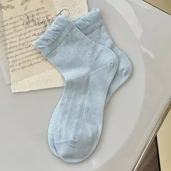 Women s Summer Thin Ballet Style Mesh Sweat Absorbing and Breathable Hollowed Out Mid Calf Socks 1 pair