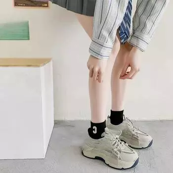 Women s Summer Thin C Letter Sports Girdle Waist Non Slip Breathable Sweat Absorbing Socks 1 pair чёрный