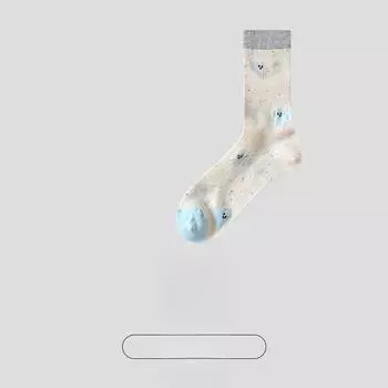 Women s Summer Thin Cartoon Dot Yarn Mesh Breathable Sweat Absorbing Boneless Tube Cotton Socks 1 pair