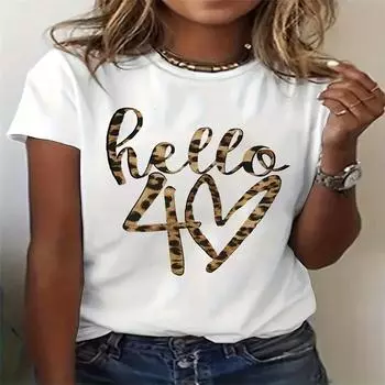 Women’s Summer Top Printed Fashionable Casual Cute Short Sleeved Women s T-shirts M