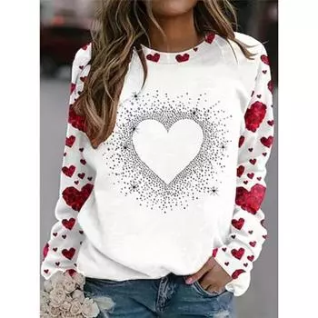 Women s T shirt Tee Daily Casual Long Sleeve White Spring Fall S