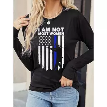 Women s T shirt Tee I Am Not Most Women Daily Weekend Casual Long Sleeve Black Fall Winter S