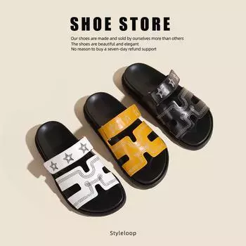 Women s Thick Bottom Velcro Soft Sole Sandals: Comfortable, Non-Tiring, Casual Summer Outdoor Slippers. 37 чёрный