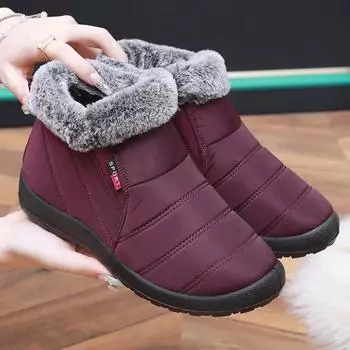Women s thick cotton boots with added fleece, winter new style, lightweight and warm snow boots, cotton shoes platform boots 36