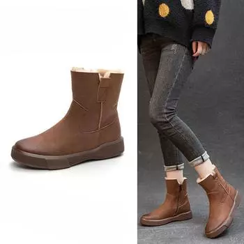 Women s Thickened Snow Boots Thick-soled Low-top Women s Boots Versatile Women s Shoes 35