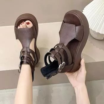 Женские летние тапочки с открытым носком 35 чёрный