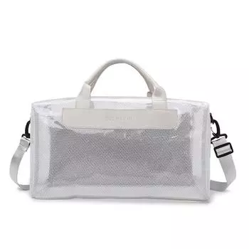 Women s Travel Bag Large Capacity Transparent Bag Outdoor Sports Fitness Bag Duffel Bag Swimming Bag with Dry Wet Separation белый