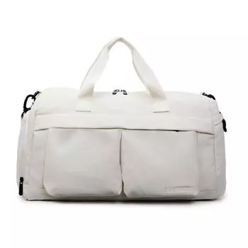 Women s Travel Bag Large Capacity Yoga Fitness Bag Solid Color Commuter Sports Bag бежевый