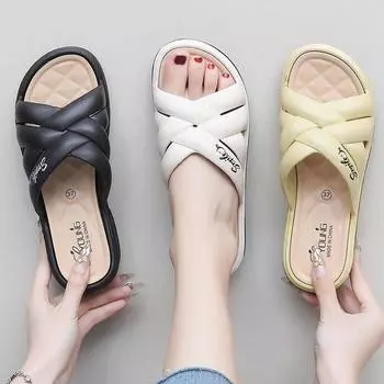 Women s Trendy PVC Letter Printing Beach Sandals Slides Slippers Outdoor Soft Sole Non-Slip for Women & Ladies Wholesale 36-40