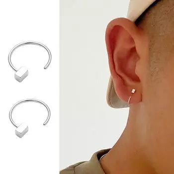 Women s Trendy Unique Silver Stud Earrings Single