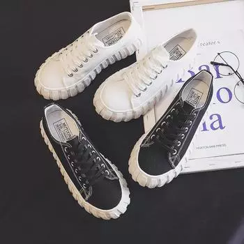 Women s Ulzzang Black Canvas Sneakers - All-match Spring & Summer Design, New DT001 39 белый