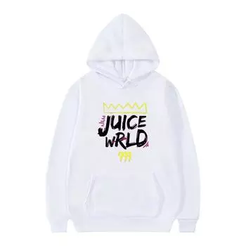 Women s Unisex Hooded Sweatshirt Juice Wrld Rapper Casual Fashion Sweater Popular Hip Hop Sweatshirt Long Sleeve Streetwear L чёрный